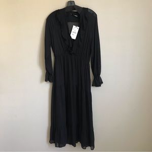 Elegant Black Ruffle Dress